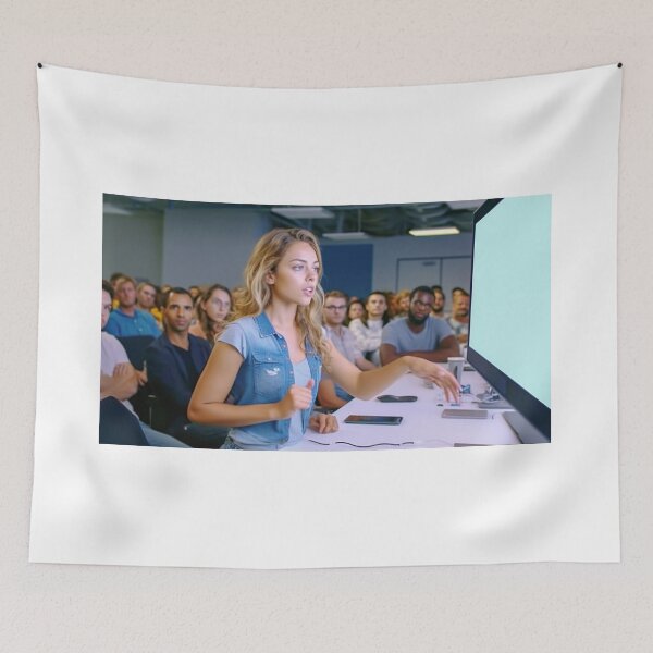 Item preview, Captivating Confidence: Empowered Woman Leading a Persuasive Presentation designed and sold by TheBrainArt.