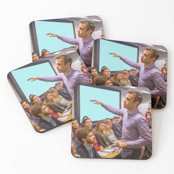 Item preview, Eloquent Impact: Dynamic Young Businessman Commanding the Presentation Stage designed and sold by TheBrainArt.