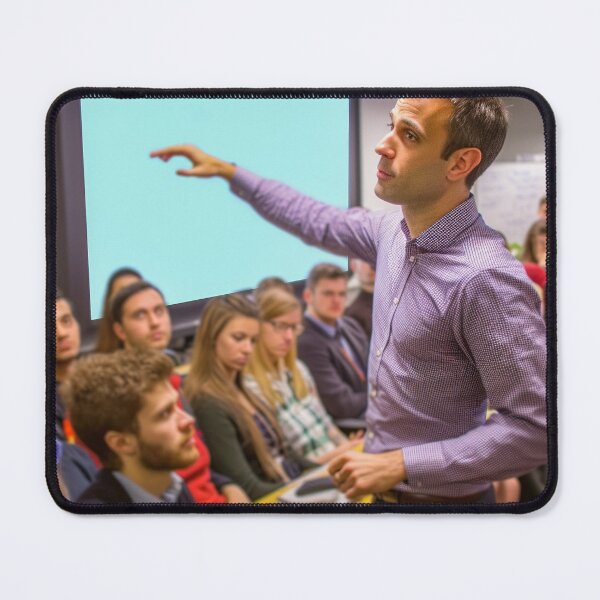Item preview, Eloquent Impact: Dynamic Young Businessman Commanding the Presentation Stage designed and sold by TheBrainArt.