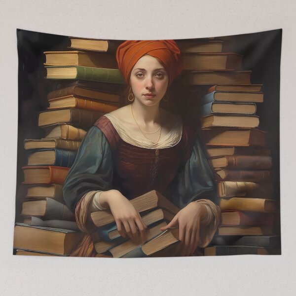 Item preview, Renaissance Book Lady designed and sold by KateAndersonLTD.