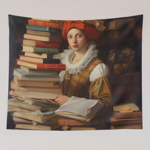 Item preview, Renaissance Book Lady designed and sold by KateAndersonLTD.