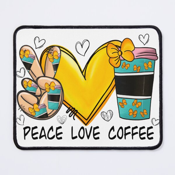 Item preview, Colorful "Peace Love Coffee" Ornament for Coffee Lovers designed and sold by Magnuna.