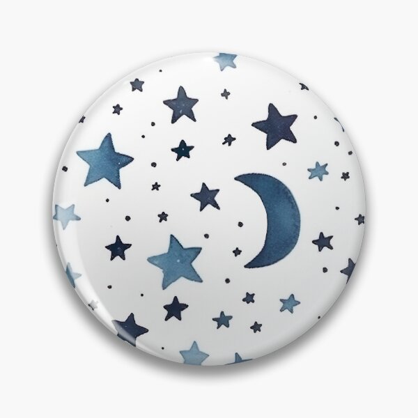 Artikelvorschau, Aquarellblaue Sterne und Mond nahtloses Muster entworfen und verkauft von PatternStudios.