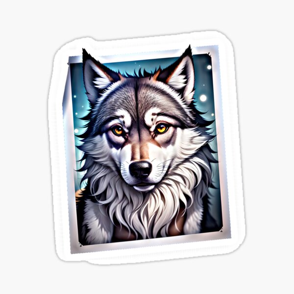 Item preview, Wolf Sticker designed and sold by ArtFusionAI.