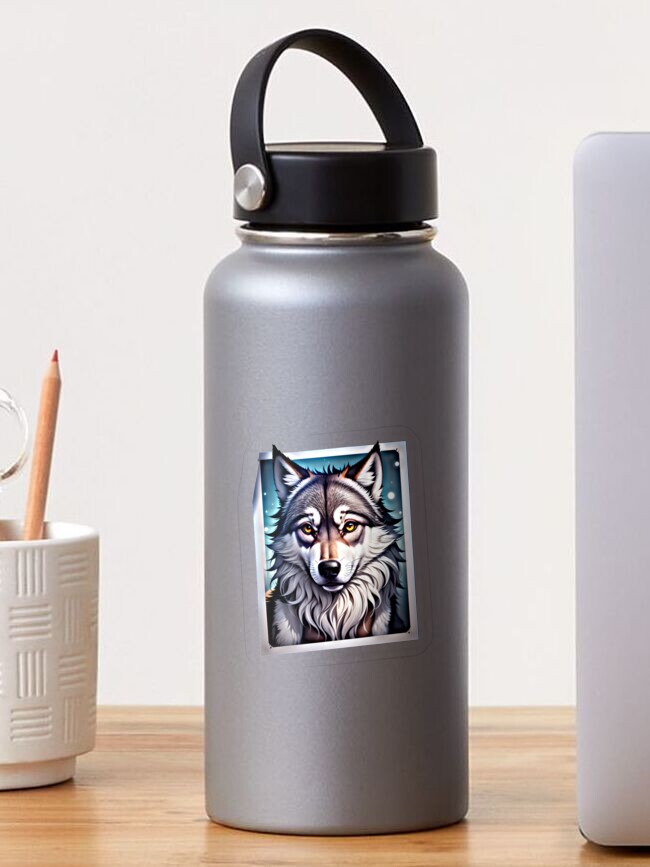 Thumbnail 1 of 3, Sticker, Wolf Sticker designed and sold by ArtFusionAI.