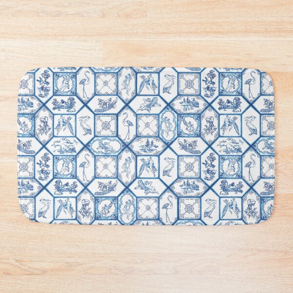 Item preview, blue and white tile designed and sold by letsgow8th.