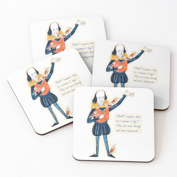 Item preview, Cute children illustration with Shakespeare reciting a poem with a book and birds designed and sold by thgalleryit.