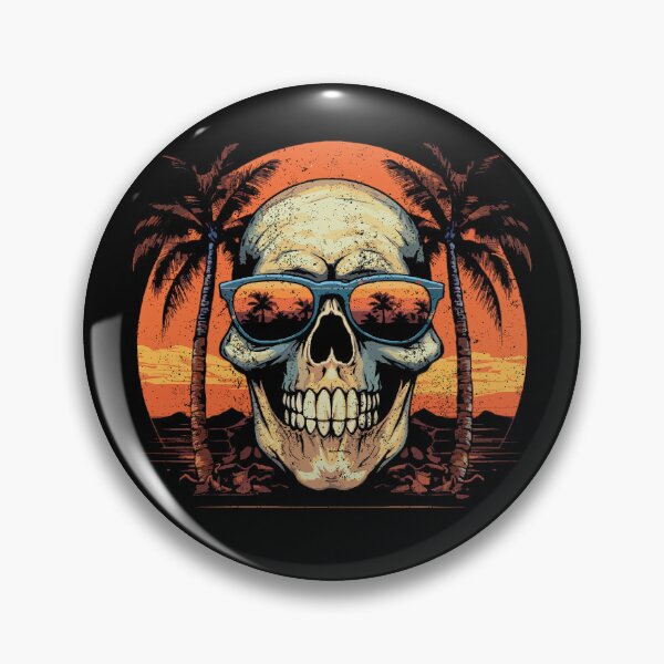 Item preview, Cool Vintage Skull Retro Sunset Tropical Beach  designed and sold by tropicprince.