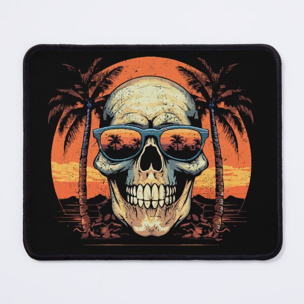 Item preview, Cool Vintage Skull Retro Sunset Tropical Beach designed and sold by tropicprince.
