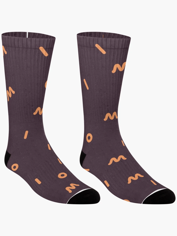Thumbnail 3 of 5, Socks, Letters Pattern - Burgundy designed and sold by InfinityPattern.