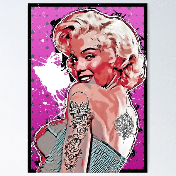 Item preview, Tattooed Marilyn Pink designed and sold by DCanvasltd.