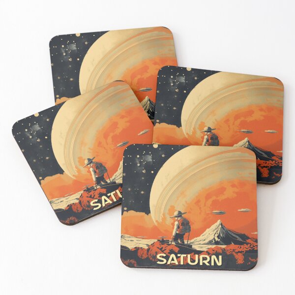 Item preview, Explore the Rings of Saturn - Vintage Travel Poster designed and sold by Thomas TYS.