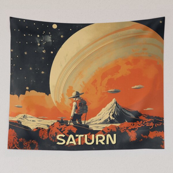 Item preview, Explore the Rings of Saturn - Vintage Travel Poster designed and sold by Thomas TYS.