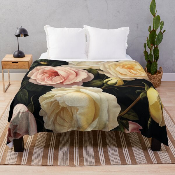 Item preview, Rosas rosas pastel sobre fondo negro designed and sold by zedvonzee.