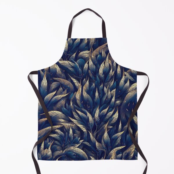 Item preview, Sapphire gold feathers pattern designed and sold by TomFrontierArt.