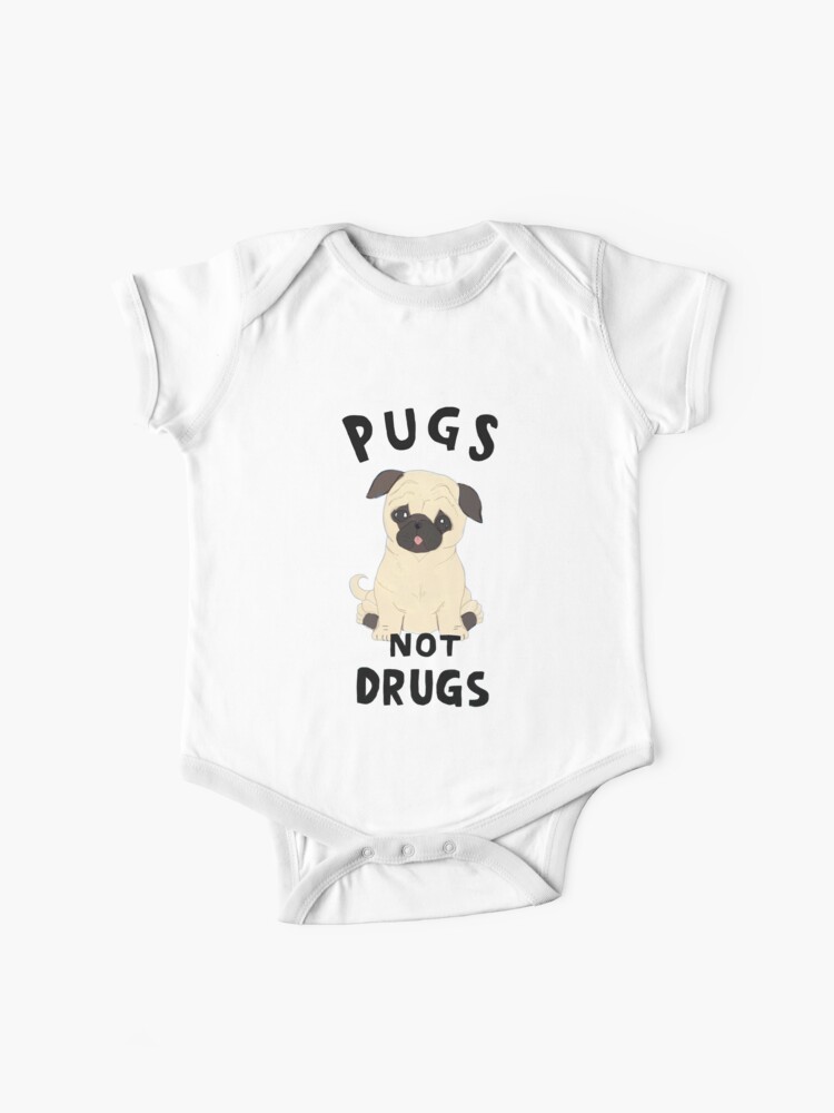 Pugs Not Drugs Cotton Short Sleeve T Shirts for Baby Toddler Infant