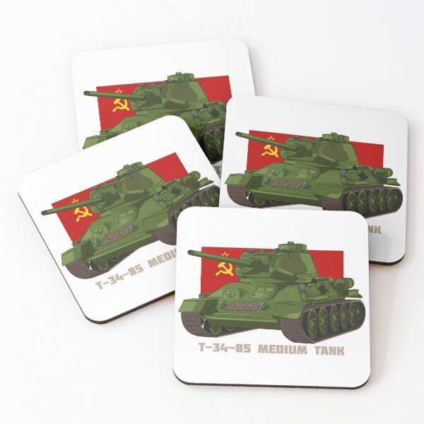 Item preview, T-34 85 Russian Medium Tank Soviet Flag designed and sold by MilitaryMart.