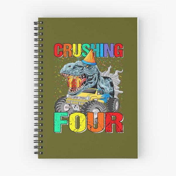 Item preview, Crushing Four Birthday Monster Truck Dinosaur 	 	 designed and sold by esoyeyoz36.