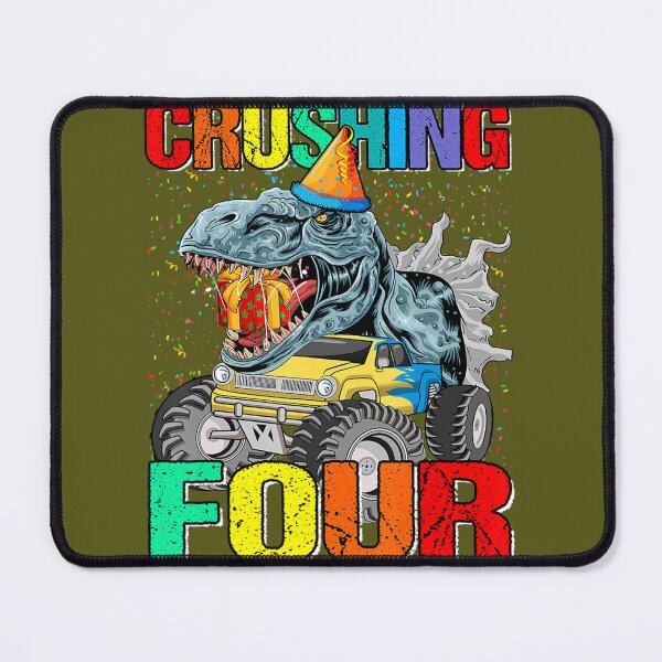 Item preview, Crushing Four Birthday Monster Truck Dinosaur 	 	 designed and sold by esoyeyoz36.