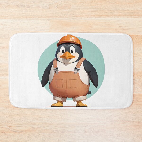 Item preview, Skillful penguin construction worker with helmet designed and sold by ioto-visuals.
