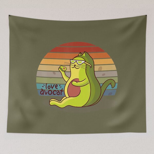 Item preview, Avogato, Retro Cat Avocado, Cinco De Mayo Funny 	 		 designed and sold by xpnzqdcxh48.