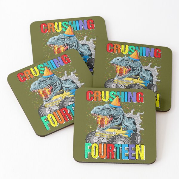 Item preview, Crushing Fourteen Birthday Monster Truck Dinosaur 	 	 designed and sold by esoyeyoz36.