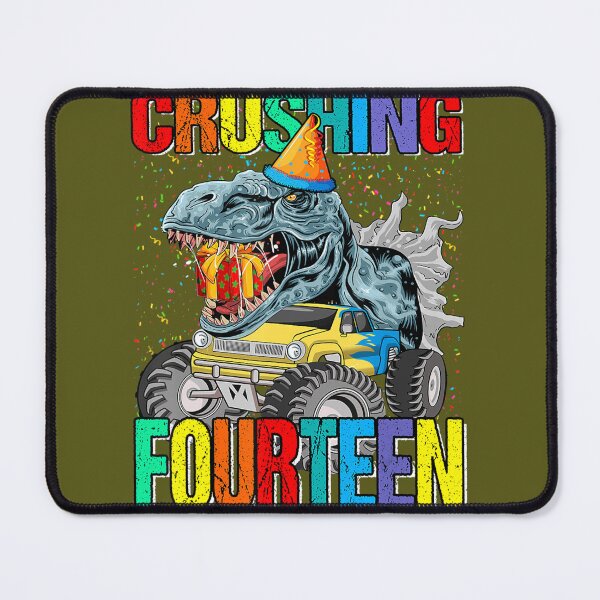 Item preview, Crushing Fourteen Birthday Monster Truck Dinosaur designed and sold by esoyeyoz36.