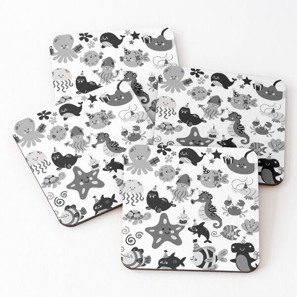 Item preview, cute black and white system aquatic creatures designed and sold by Jnnnnn.