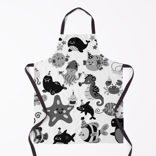 Item preview, cute black and white system aquatic creatures designed and sold by Jnnnnn.