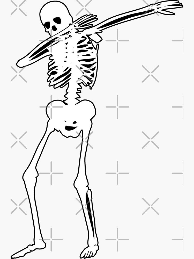Thumbnail 3 of 3, Sticker, Dab Skeleton Art designed and sold by EthosWear.