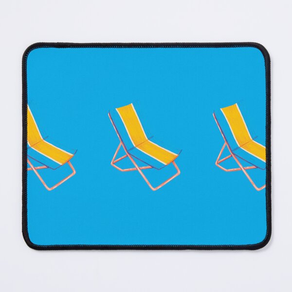 Item preview, Retro Beach Chair Blue Yellow LOBB designed and sold by Digitally-Me.