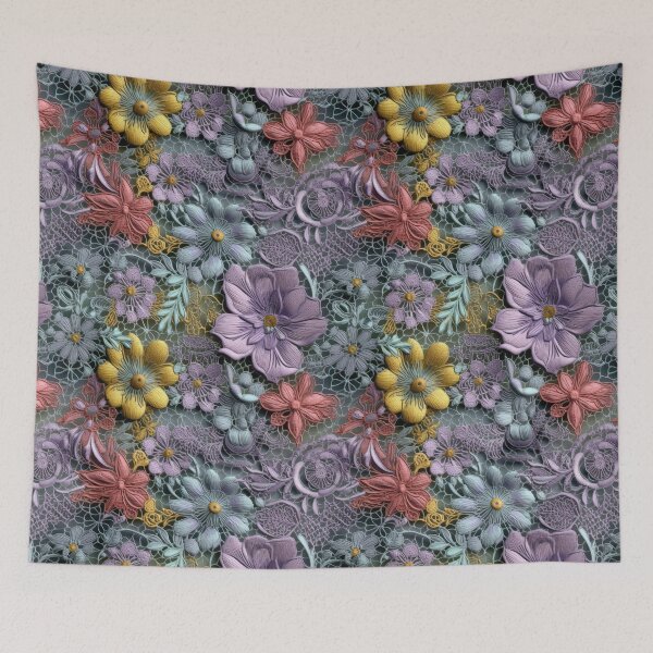Item preview, Vintage Purple Floral Lace designed and sold by MGdezigns.
