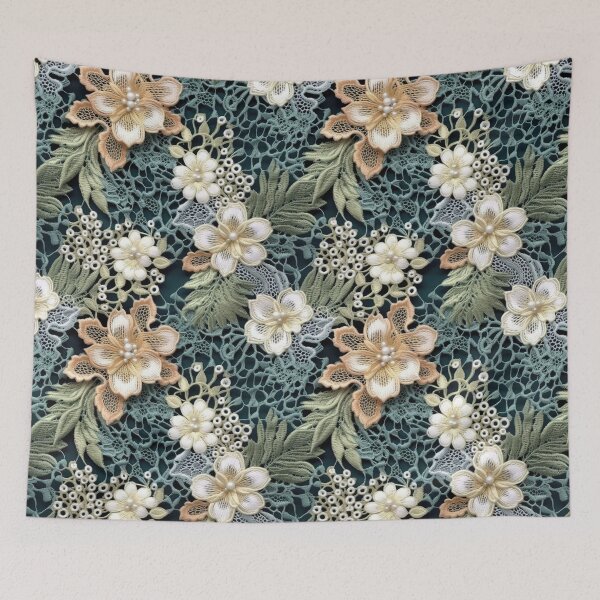 Item preview, Vintage Pastel Floral Lace designed and sold by MGdezigns.