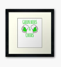 Distressed Green Beers & Cheers Framed Print