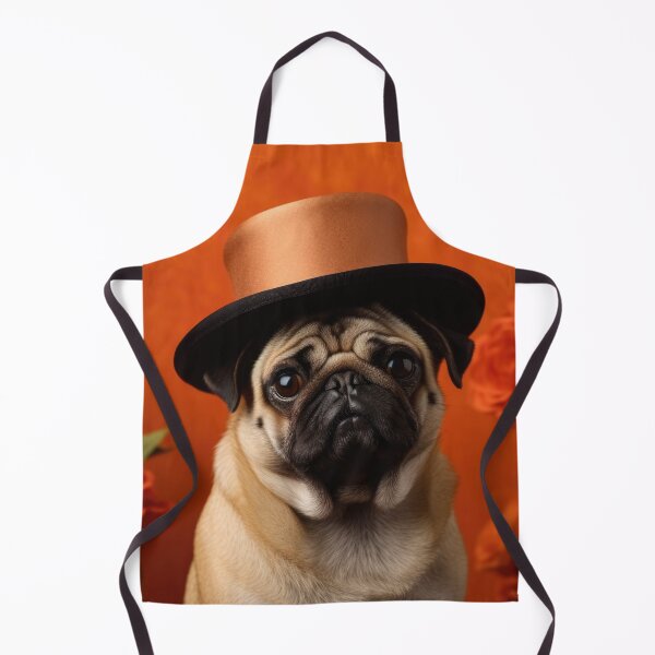 Artikelvorschau, Mops mit bronzefarbenem Hut - Schöne Hunde Kunst entworfen und verkauft von DigitalArties.