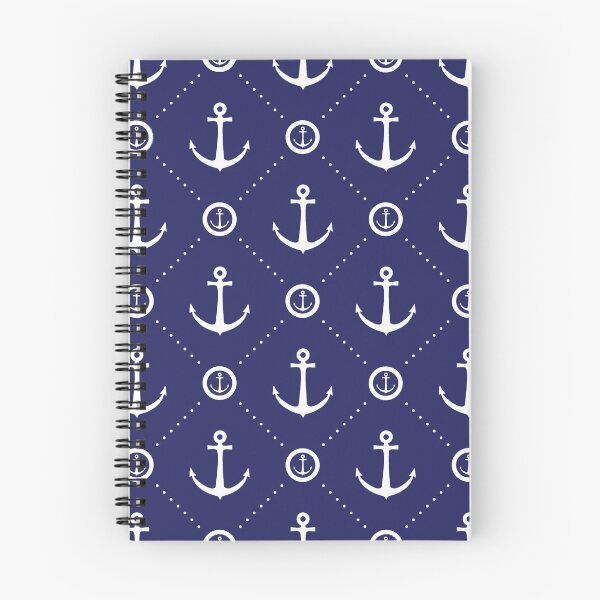 Item preview, Nautical Pattern of White Anchors on Navy designed and sold by nanengen2.
