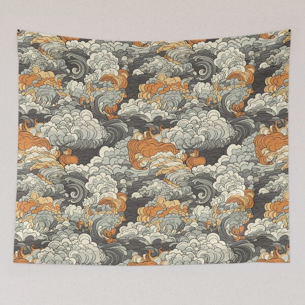 Item preview, Orange & Black Clouds designed and sold by Pedra Panda.