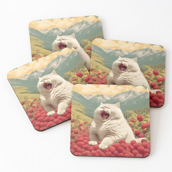 Item preview, Berrylicious Retro Whiskers: Kitschy Cats and Sweet Berries designed and sold by KittyStampedeCo.