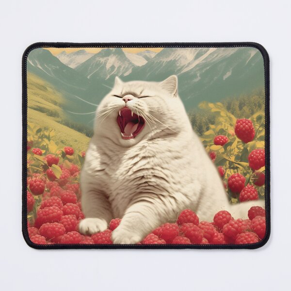 Item preview, Berrylicious Retro Whiskers: Kitschy Cats and Sweet Berries designed and sold by KittyStampedeCo.