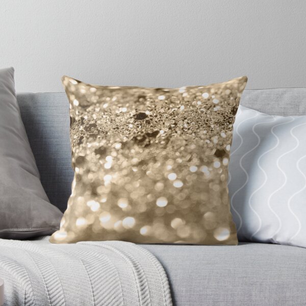 Champagne Gold Lady Glitter #1 #shiny #decor #art Throw Pillow