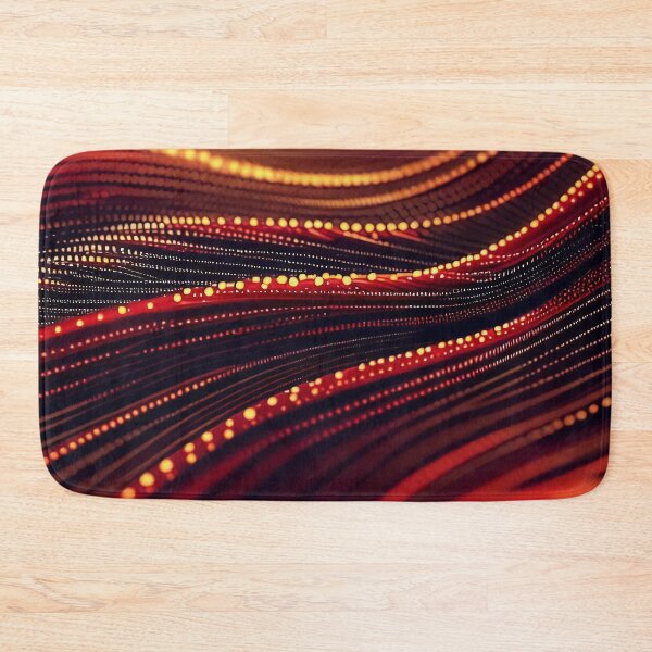 Item preview, Red and amber glowing lines and dots abstract pattern designed and sold by TomFrontierArt.
