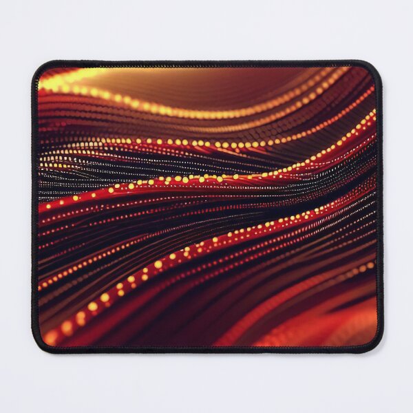 Item preview, Red and amber glowing lines and dots abstract pattern designed and sold by TomFrontierArt.