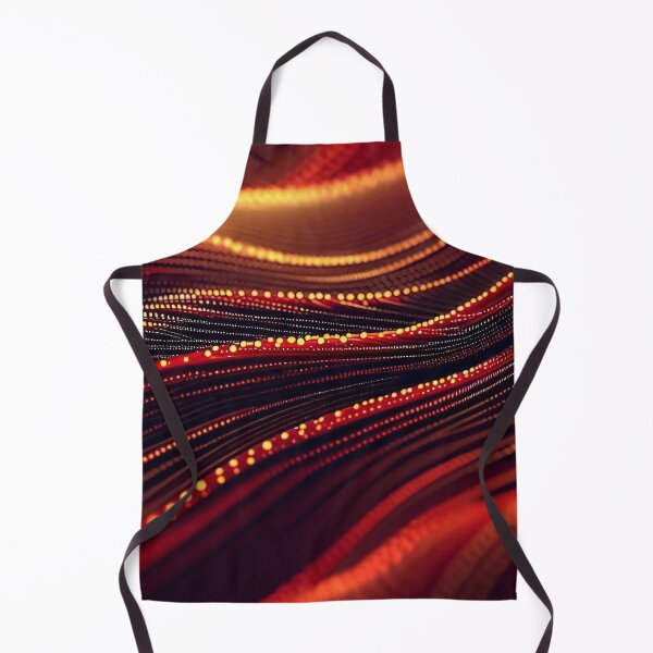 Item preview, Red and amber glowing lines and dots abstract pattern designed and sold by TomFrontierArt.