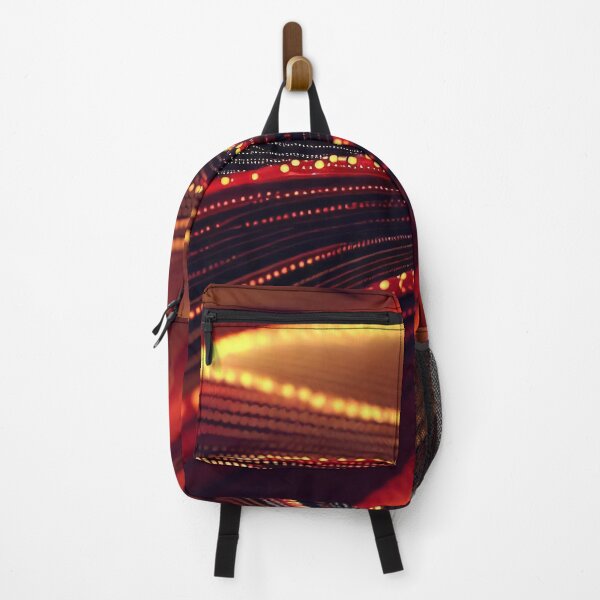 Item preview, Red and amber glowing lines and dots abstract pattern designed and sold by TomFrontierArt.