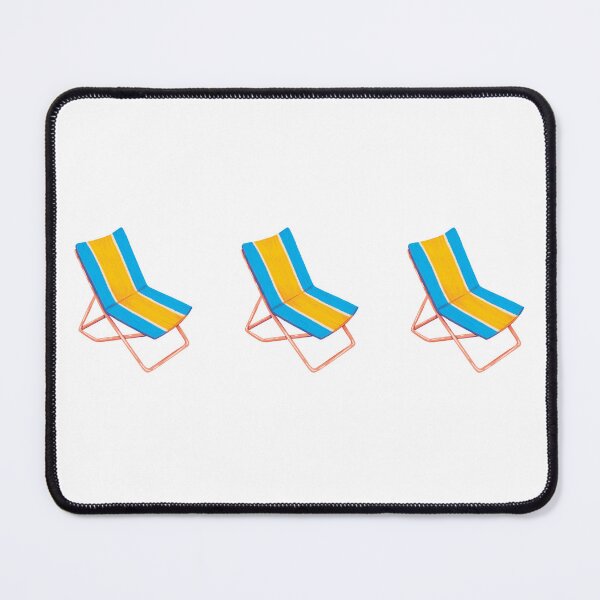 Item preview, Retro Beach Chair Blue Yellow LBBW designed and sold by Digitally-Me.