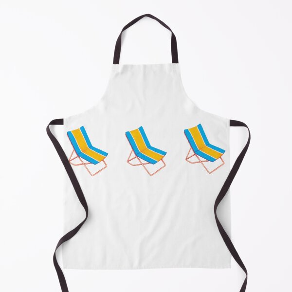 Item preview, Retro Beach Chair Blue Yellow LBBW designed and sold by Digitally-Me.