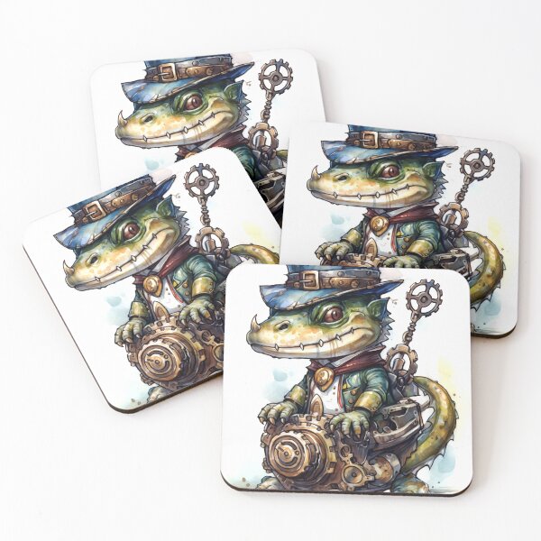 Item preview, Crocodile Animal Clipart, Steampunk Animal, Mechanical Beast Art, Clockwork Creature, Gear Animal, Steam Powered designed and sold by CoolorPainting.
