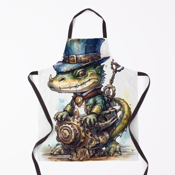Artikelvorschau, Krokodil-Tier-Clipart, Steampunk-Tier, mechanische Bestie, Uhrwerk-Kreatur, Zahnrad-Tier, dampfbetrieben entworfen und verkauft von CoolorPainting.