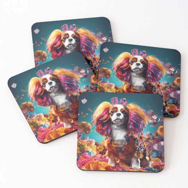 Item preview, Cavalier King Charles Spaniard Flower Power - Dog Art designed and sold by DigitalArties.