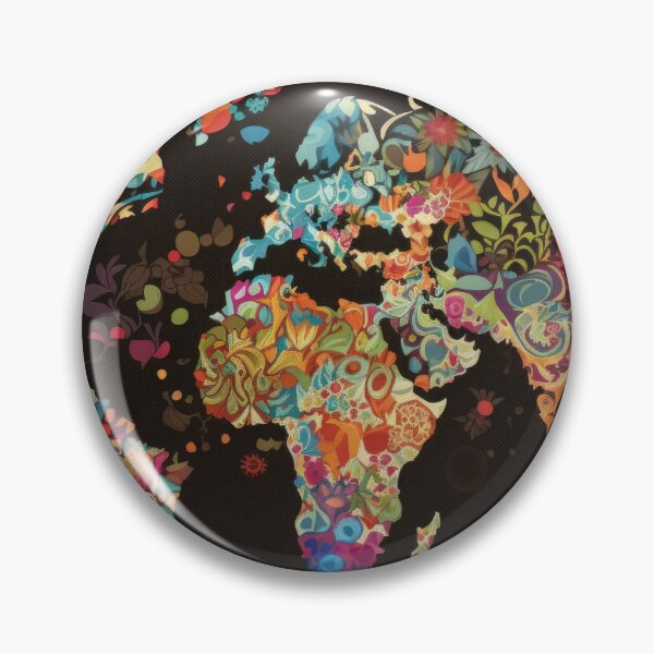 Item preview, World Map Flower and Peace designed and sold by Map4U.